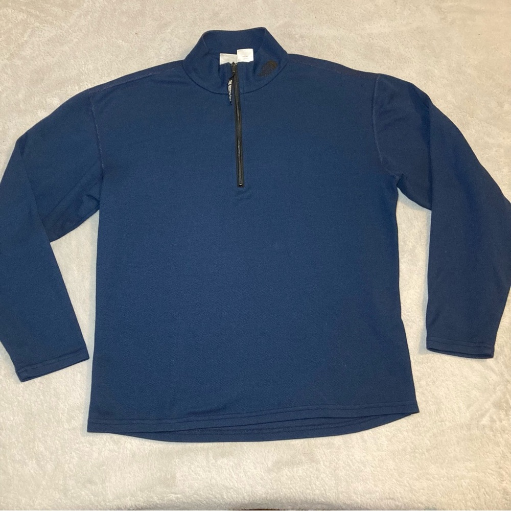 The North Face 1/4 Zip Pullover Men's M Blue Long Sleeve Mock Neck Made In USA